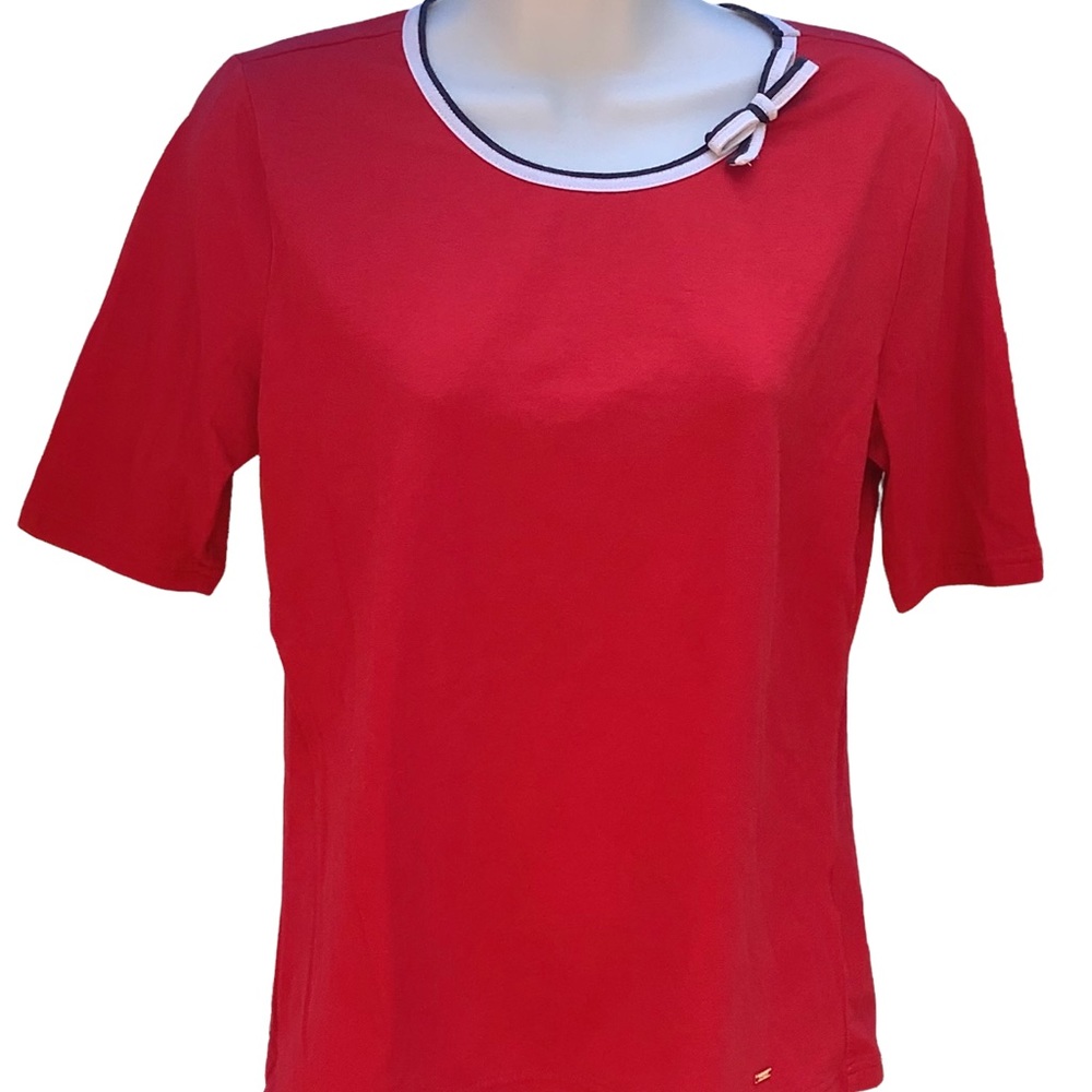 Tommy Hilfiger Red Crew Neck Top Shirt Size Medium